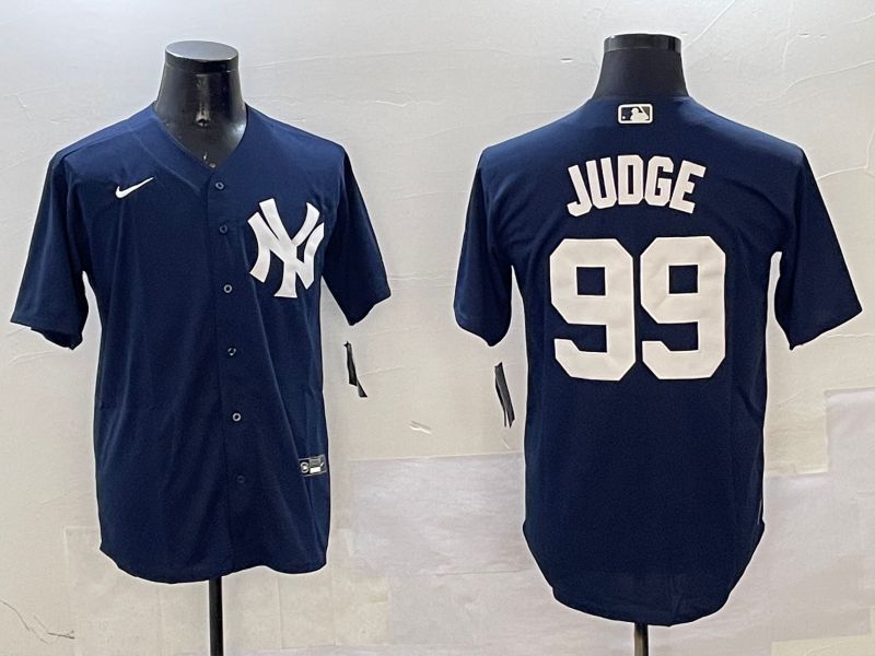 Men New York Yankees #99 Judge Drak Blue Game 2025 Nike MLB Jersey style 2
